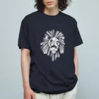 chicodeza by suzuriのホワイトライオンマーク オーガニックコットンTシャツ