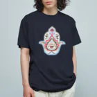 IZANAMI by Akane Yabushitaの誕生石色✋ハムサの手（4月・ダイヤモンド） Organic Cotton T-Shirt