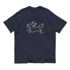 Chiyo.Wan(🐕🕊️のお店)のHanemimi犬　(白黒) Organic Cotton T-Shirt