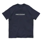 pre'ce'dentのprécédentロゴ オーガニックコットンTシャツ