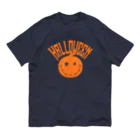 サトオのハロウィンオレンジ文字かぼちゃ アーク ジャック・オー・ランタン オーガニックコットンTシャツ