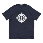 QUQU_WORKSのターゲットマーク ホワイト オーガニックコットンTシャツ