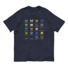 HIGARI BLUEの日本の蝶 Butterflies of Japan 2（南西諸島 Nansei Islands）★英名、和名、学名 [ダークカラー] Organic Cotton T-Shirt