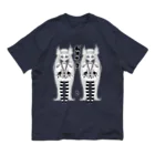 ティダのガオポーズ（線画）白線 オーガニックコットンTシャツ