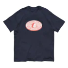 北風のゼリーの半生ししゃもおにぎりエンブレム（サーモンピンク） オーガニックコットンTシャツ