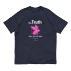 mochico_veganのDOMINION-T ピンク（格子あり/ネイビーor黒地） オーガニックコットンTシャツ