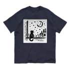 キキの夜空を眺める黒猫 Organic Cotton T-Shirt