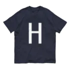 ろくもんせんのH　イニシャル オーガニックコットンTシャツ