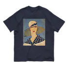 PALA's SHOP　cool、シュール、古風、和風、のlady wearing a sun hat Organic Cotton T-Shirt