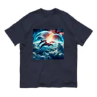 Mangetu2024の宇宙海（イルカ） オーガニックコットンTシャツ