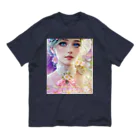 💖宇宙整体♪🌈♪こころからだチャンネル♪💖のHappiness is the connection between love and the universe. オーガニックコットンTシャツ