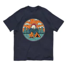 akicamの富士山とキャンプ オーガニックコットンTシャツ