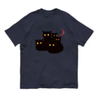 Radiostar suzuriSHOPの銀鉤舎　暗闇の黒猫 オーガニックコットンTシャツ