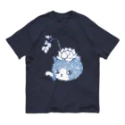 nanaqsaの藍染風エケネコ オーガニックコットンTシャツ