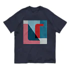レターオールソーツのGeometric Letter series - Berry Mint 'U' オーガニックコットンTシャツ