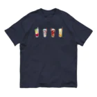 志瓜のSUZURIの4杯のグラスドリンク オーガニックコットンTシャツ