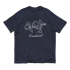 サメ わりとおもいのビールとエビフライとサメ 白線Ver. オーガニックコットンTシャツ