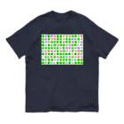 LalaHangeulのかなだらまばさ　カラフルグリーン(白地) オーガニックコットンTシャツ