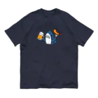 サメ わりとおもいのビールとエビフライとサメ　色付き文字無しVer. オーガニックコットンTシャツ