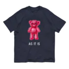 cocoartの雑貨屋さんの【As it is】（桃くま）WHITE オーガニックコットンTシャツ