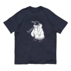 nidone.worksのペンギンパーカー（白） オーガニックコットンTシャツ