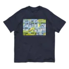 マキバドリの森の本棚（水色レモン） オーガニックコットンTシャツ