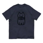 ネコトシアワセのサカナのおもちゃとネコ　シンプル オーガニックコットンTシャツ