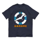 Planet Evansのかもめと浮き輪（水色） オーガニックコットンTシャツ