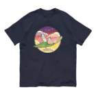 もしもしこちら文鳥の文鳥と空飛ぶ小松菜 オーガニックコットンTシャツ