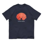 満月喫茶🌕雑貨店のふわふわまんじゅうがに（紺） Organic Cotton T-Shirt