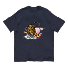 PetWORKs SUZURI Shopの虎と桃 オーガニックコットンTシャツ