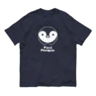 どいまさとしのファーストペンギン　白インク オーガニックコットンTシャツ