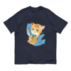 はるる堂のサメ好き猫さん オーガニックコットンTシャツ