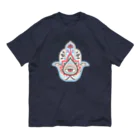 IZANAMI by Akane Yabushitaの誕生石色✋ハムサの手（4月・ダイヤモンド） Organic Cotton T-Shirt