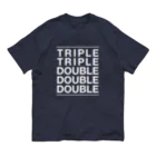 SaaStyle -サースティル-のT2D3（白プリント）カットソー オーガニックコットンTシャツ