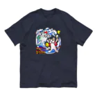 nya-mew（ニャーミュー）のねこVSシャークねこ・お風呂場の大決斗_カラー Organic Cotton T-Shirt