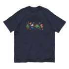 Andiamoの恐竜たちのクリスマス（濃い生地用） オーガニックコットンTシャツ