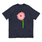 Lily bird（リリーバード）の桃色ガーベラ１輪 Organic Cotton T-Shirt