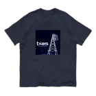 ダムダムのbias(navy) オーガニックコットンTシャツ