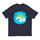 LalaHangeulの桜とメジロさん オーガニックコットンTシャツ