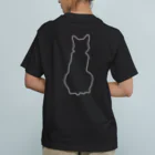 アトリエGINのロシアンブルー銀　猫の100% Tシャツ(線画Ver濃色用) オーガニックコットンTシャツ