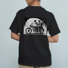 Skull sectionのバイクとガイコツ（黒メイン） オーガニックコットンTシャツ