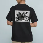 Skull sectionのバイクとドクロ（黒メイン） オーガニックコットンTシャツ