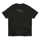 ミラくまのI LOVE Tribe　白文字背景透明 Organic Cotton T-Shirt