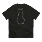 アトリエGINのロシアンブルー銀　猫の100% Tシャツ(線画Ver濃色用) オーガニックコットンTシャツ