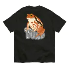 LalaHangeulのTOAD (ヒキガエル) 英字バージョン　バックプリント オーガニックコットンTシャツ