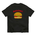 坂井暁子のハンバーガー002_backprint オーガニックコットンTシャツ