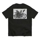 Skull sectionのバイクとドクロ（黒メイン） オーガニックコットンTシャツ