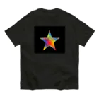 綺麗何学模様の虹×スター×虹（ブラック） Organic Cotton T-Shirt