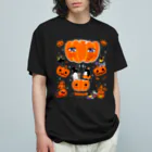 LittleLoroのTHE GREAT PUMPKIN カボチャ大王のお出まし アデリーペンギン オカメインコ Organic Cotton T-Shirt